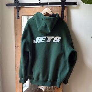 NFL NY Jets Fleece Lined Zip Up Hoodie Size XXL